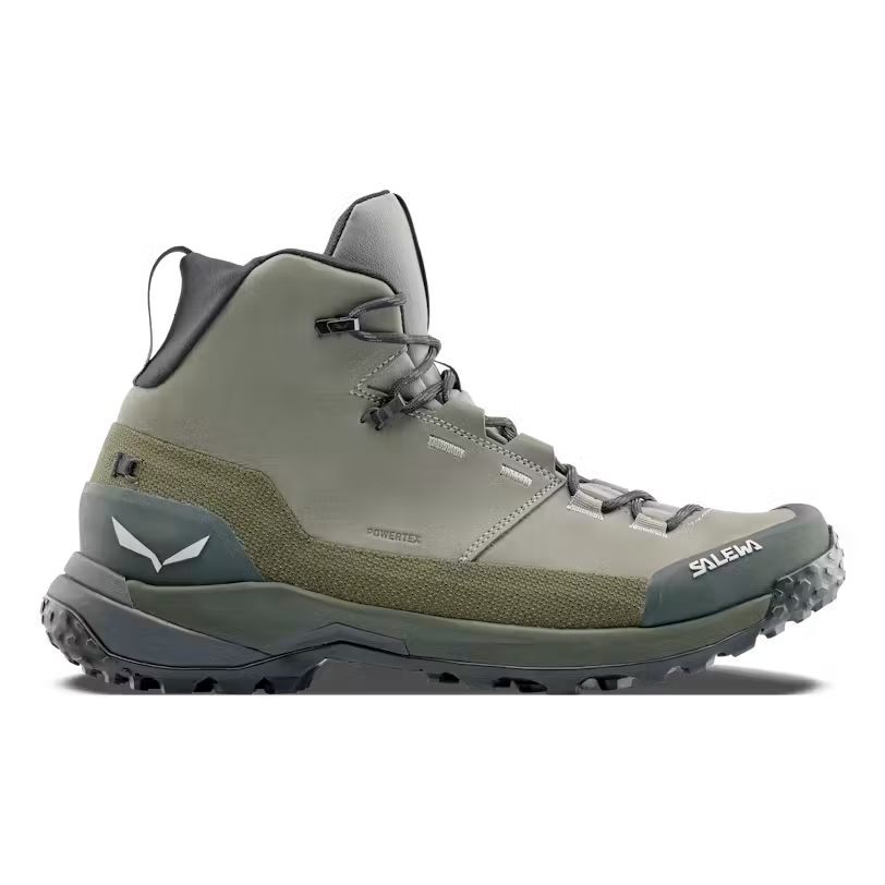 PUEZ LEATHER MID POWERTEX BOTAS VERDE SALEWA (4) PUEZ LEATHER MID POWERTEX BOTAS VERDE SALEWA 4
