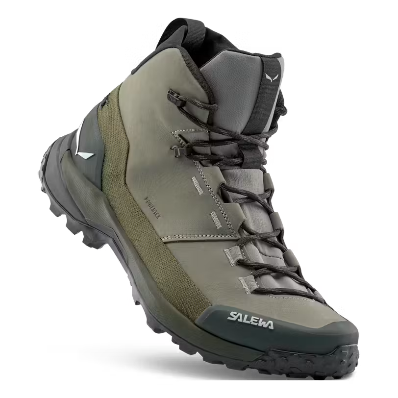 PUEZ LEATHER MID POWERTEX BOTAS VERDE SALEWA (5) PUEZ LEATHER MID POWERTEX BOTAS VERDE SALEWA 5