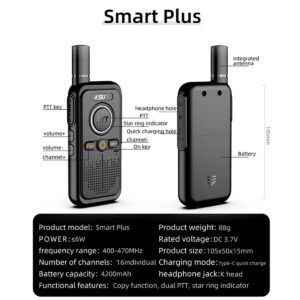 LT-PLUS ULTRA DELGADO WALKIE TALKIE PAR RADIOS KSUN 5 LT PLUS ULTRA DELGADO WALKIE TALKIE PAR RADIOS KSUN